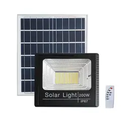 GENERICO - Foco Solar Exterior 200w + Panel Solar Y Control Remoto