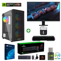 AMD CORP - Pc Gamer AMD 7 5700X- 32GB RAM - RTX 5060 - 2TB - Wifi -(Parlante + Monitor 27" +HP)TNM01