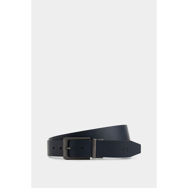 VELEZ - Vélez Cinturón Doble Faz De Cuero Hombre Vintage Azul Osc