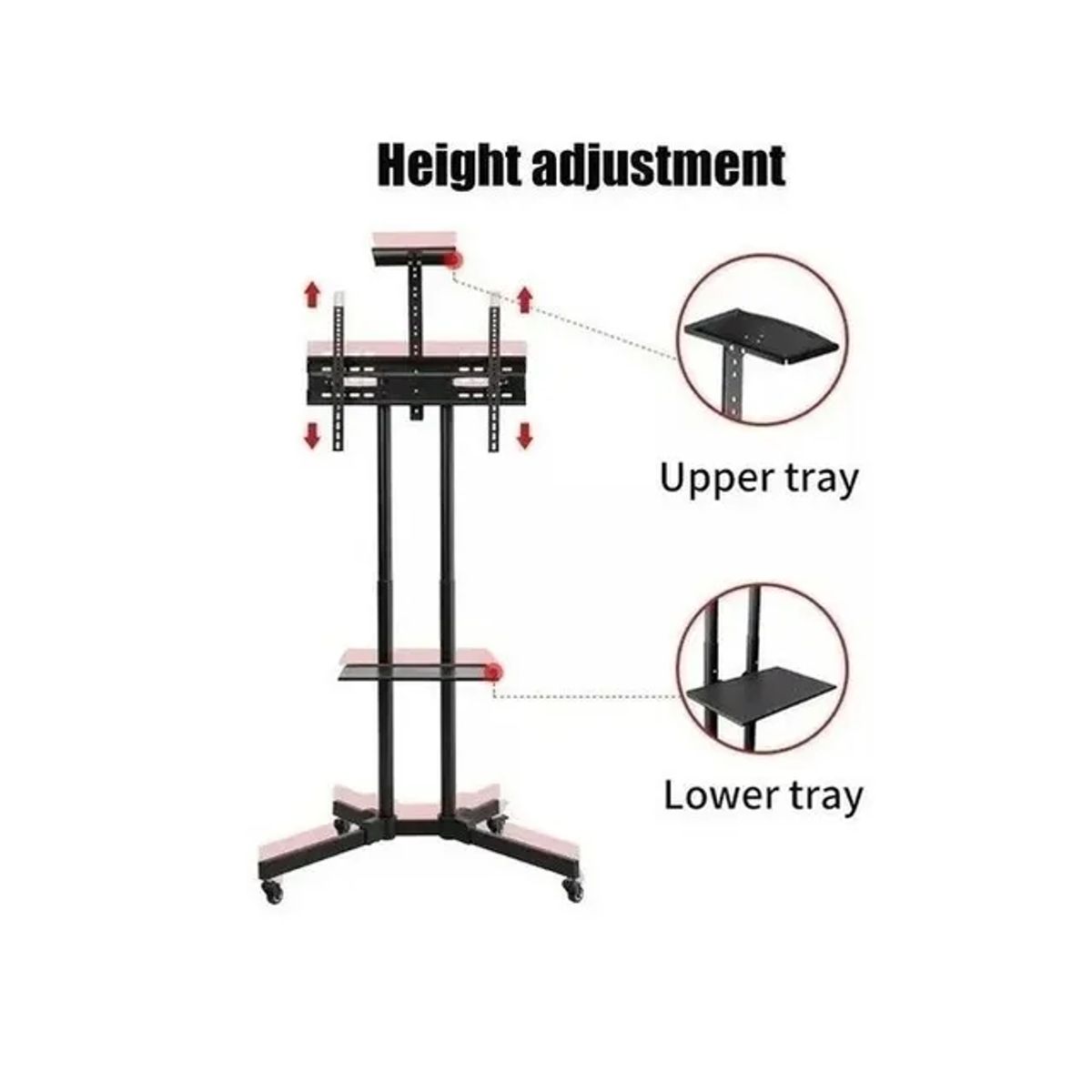 GENERICO - Soporte Tv Pedestal Stand Movil De 32 A 70