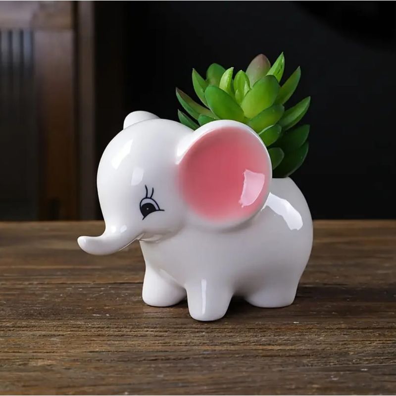 HOMEY - Pack De 2 Maceteros Para Suculentas, Diseño De Elefante