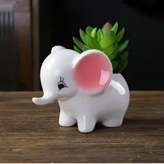 HOMEY - Pack De 3 Maceteros Para Suculentas, Diseño De Elefante