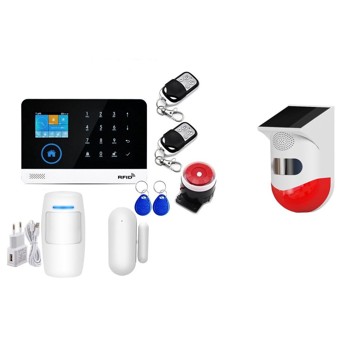 GENERAC - Alarma wifi Tuya Para Casa Oficina con Sirena Solar exterior