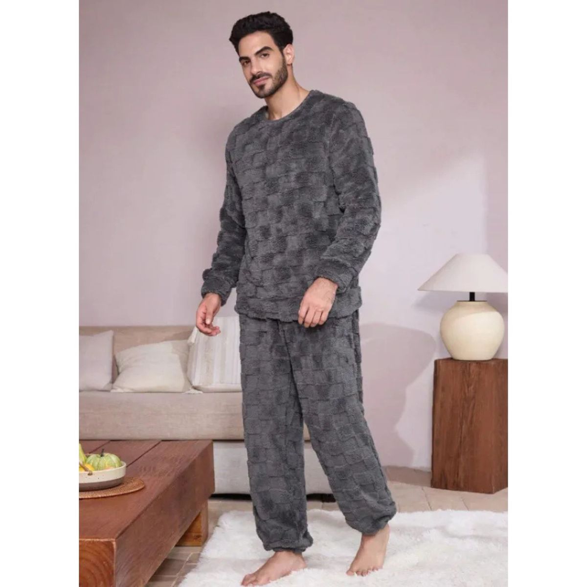LOOK SHOP - Pijama Hombre Polar Excelente Calidad. Regalo Para Papa 251