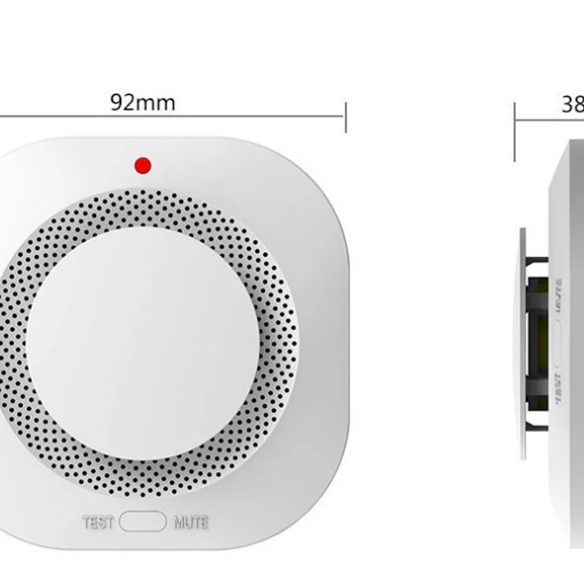 GENERAC - Alarma Sensor Detector Humo Funciona Solo y Conectar Alarma