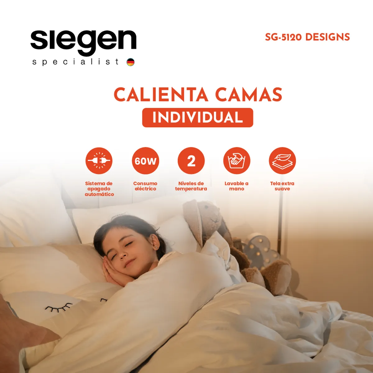 SIEGEN - Calientacama Individual SG-5120D4