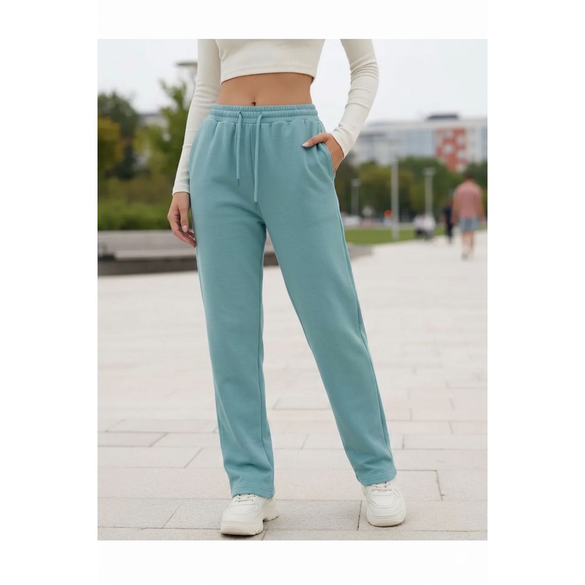 LOOK SHOP - Pack 2 Pantalón Recto Jogger Buzo Mujer Algodón Forro Polar 138