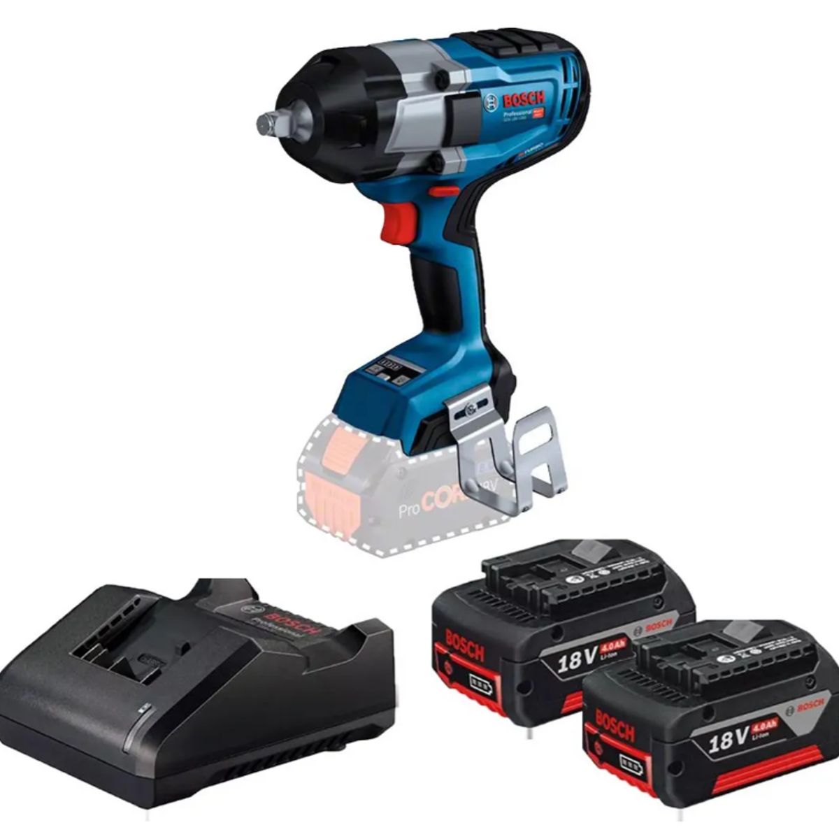 BOSCH - LLAVE IMPACTO 12 INAL 18V 1000NM+KIT CARG Y2 BAT