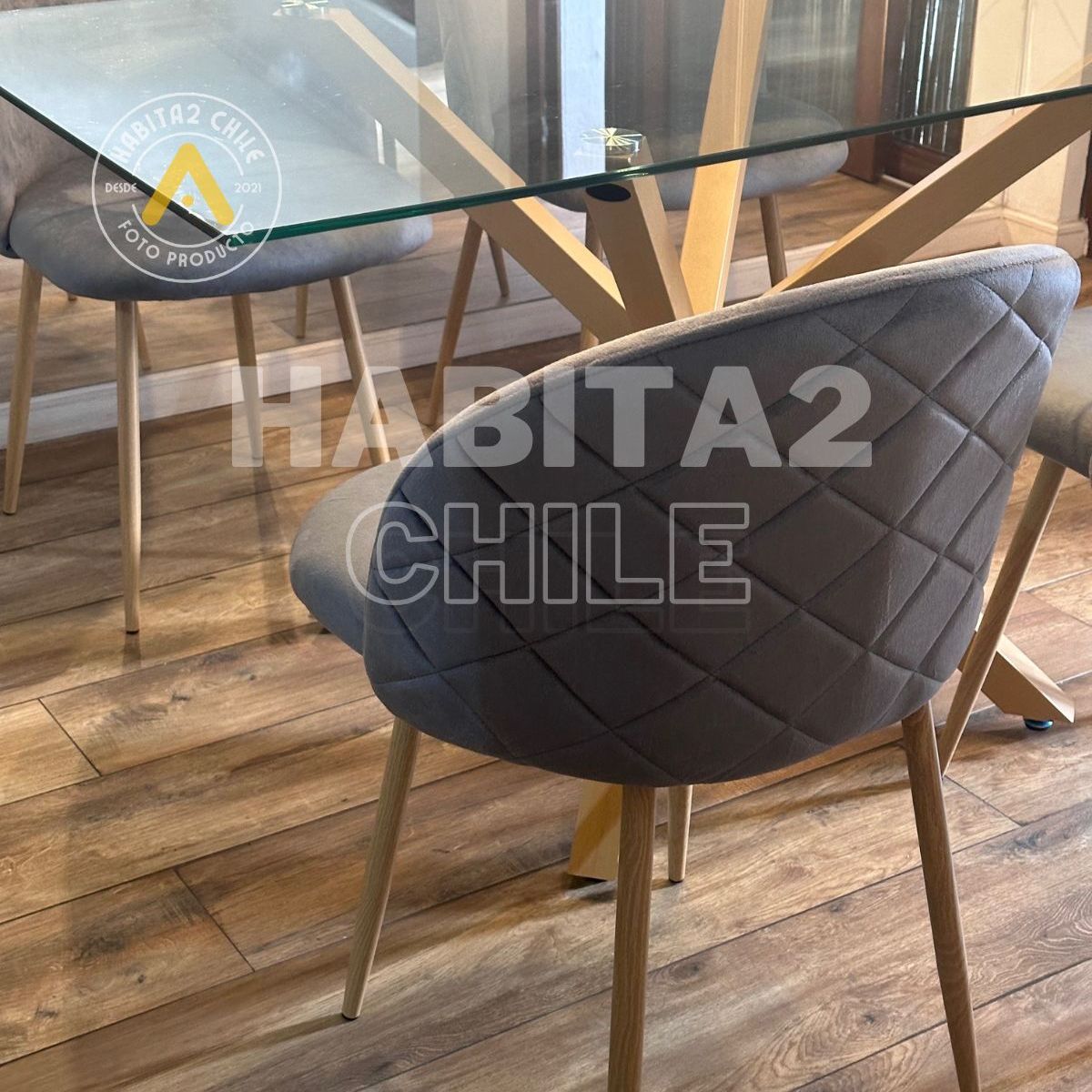 HABITA2 CHILE - COMEDOR WARM NORDIC FELPA 140X80- 4 PUESTO GRIS