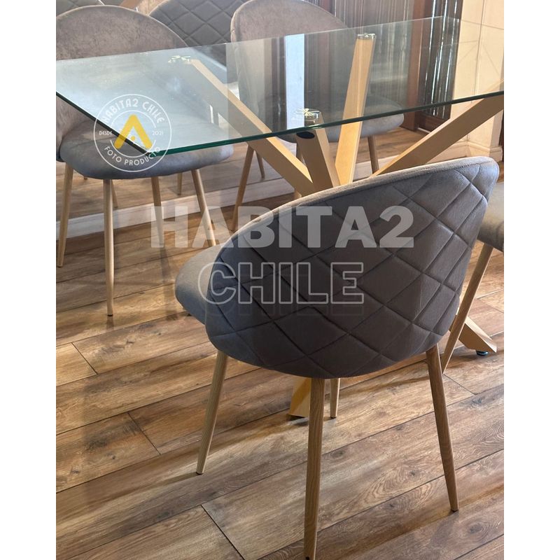 HABITA2 CHILE - COMEDOR WARM NORDIC FELPA 140X80- 4 PUESTO GRIS