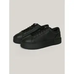 TOMMY HILFIGER - Zapatillas New Flatform De Cuero Negro Tommy Jeans