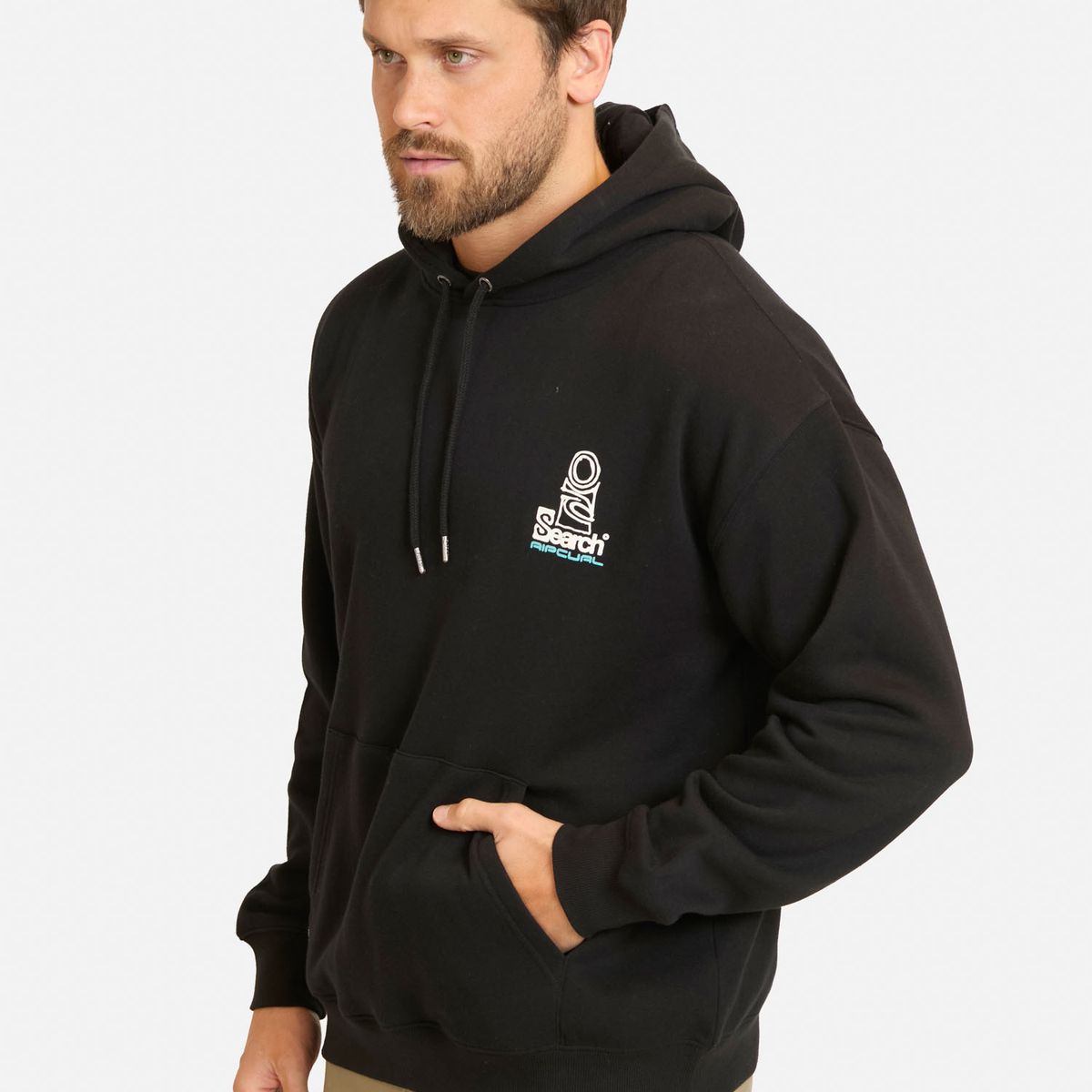 RIP CURL - Poleron Canguro Search Mission Hoodie Negro Hombre Rip Curl - Negro