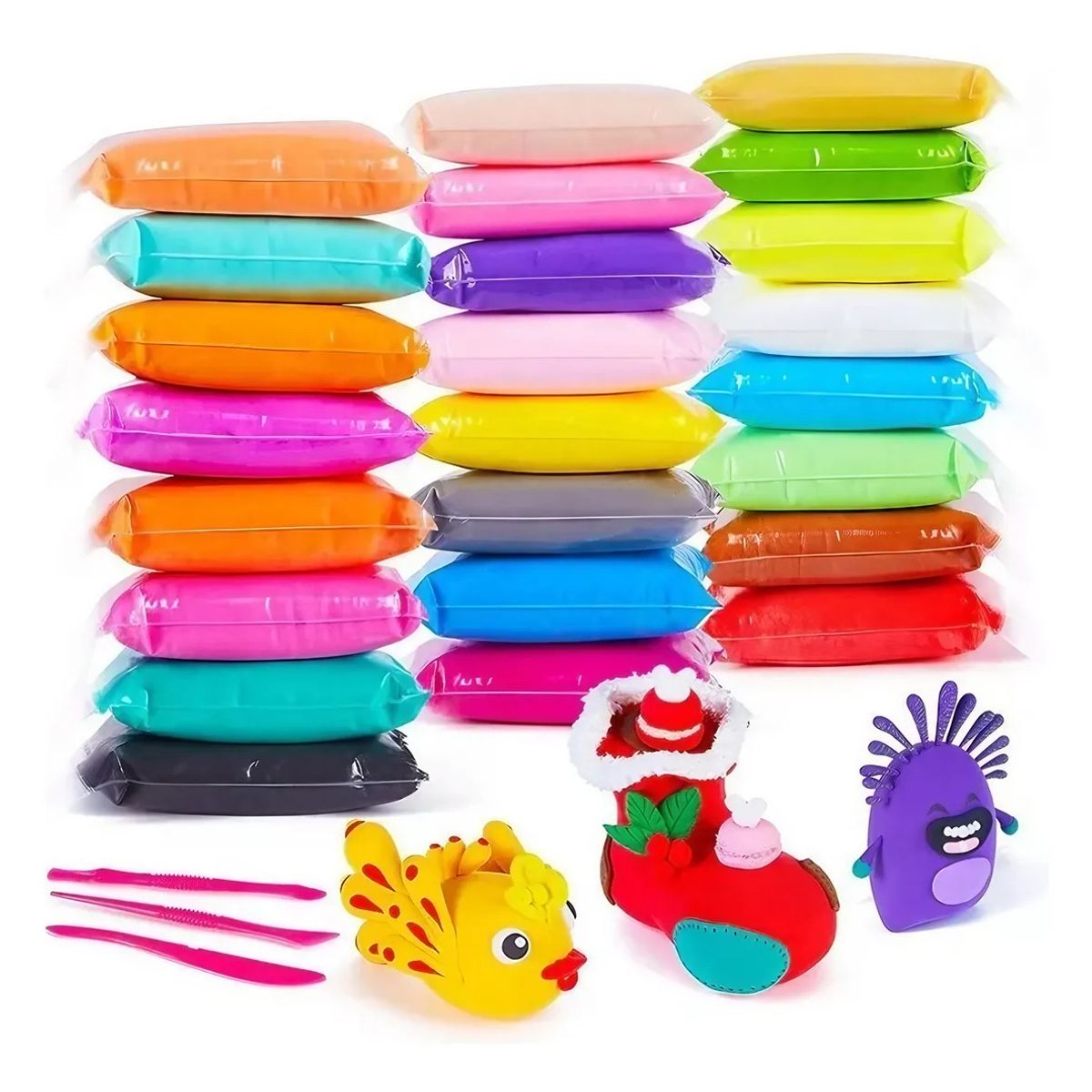 GENERICO - 24 Masa Moldeable Fummy Tipo Goma Eva Gummy Slime