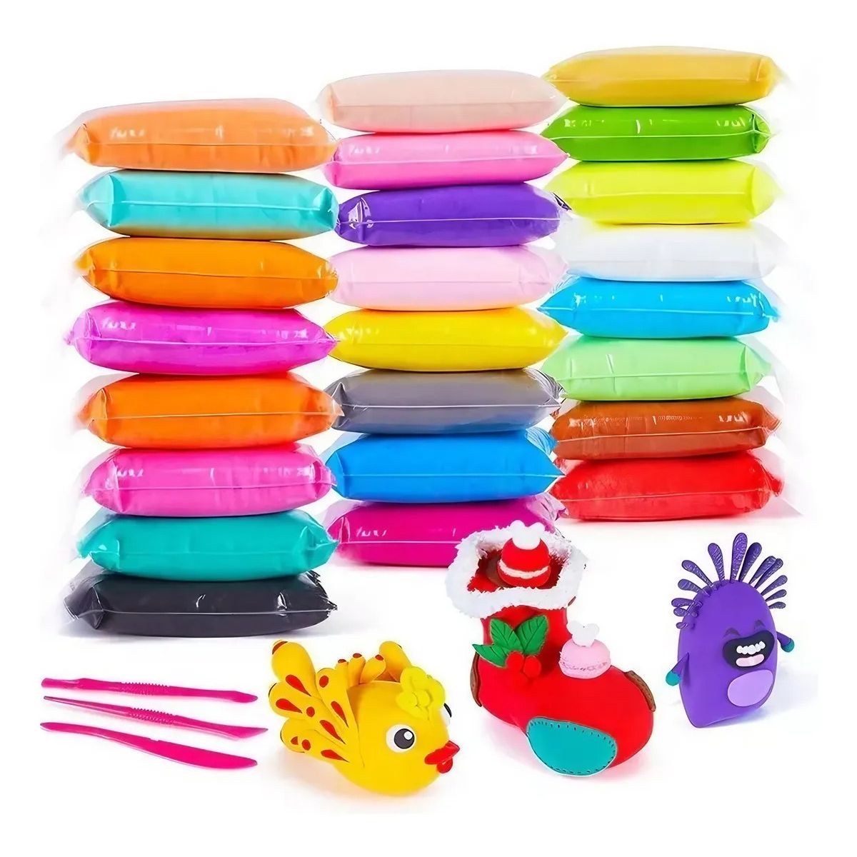 GENERICO - 24 Masa Moldeable Fummy Tipo Goma Eva Gummy Slime