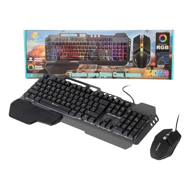 GEN - Set Mouse Teclado Alambrico Cable Usb Gamer Rgb Pc Notebook