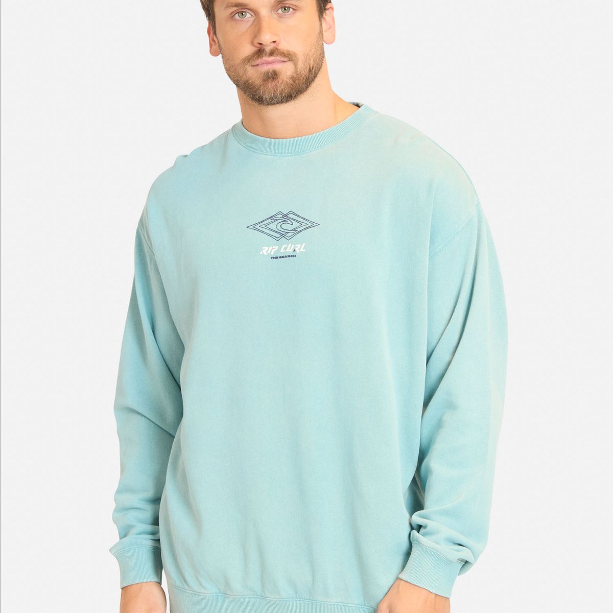 RIP CURL - Poleron CR Double Ups Crew Celeste Hombre Rip Curl - Celeste