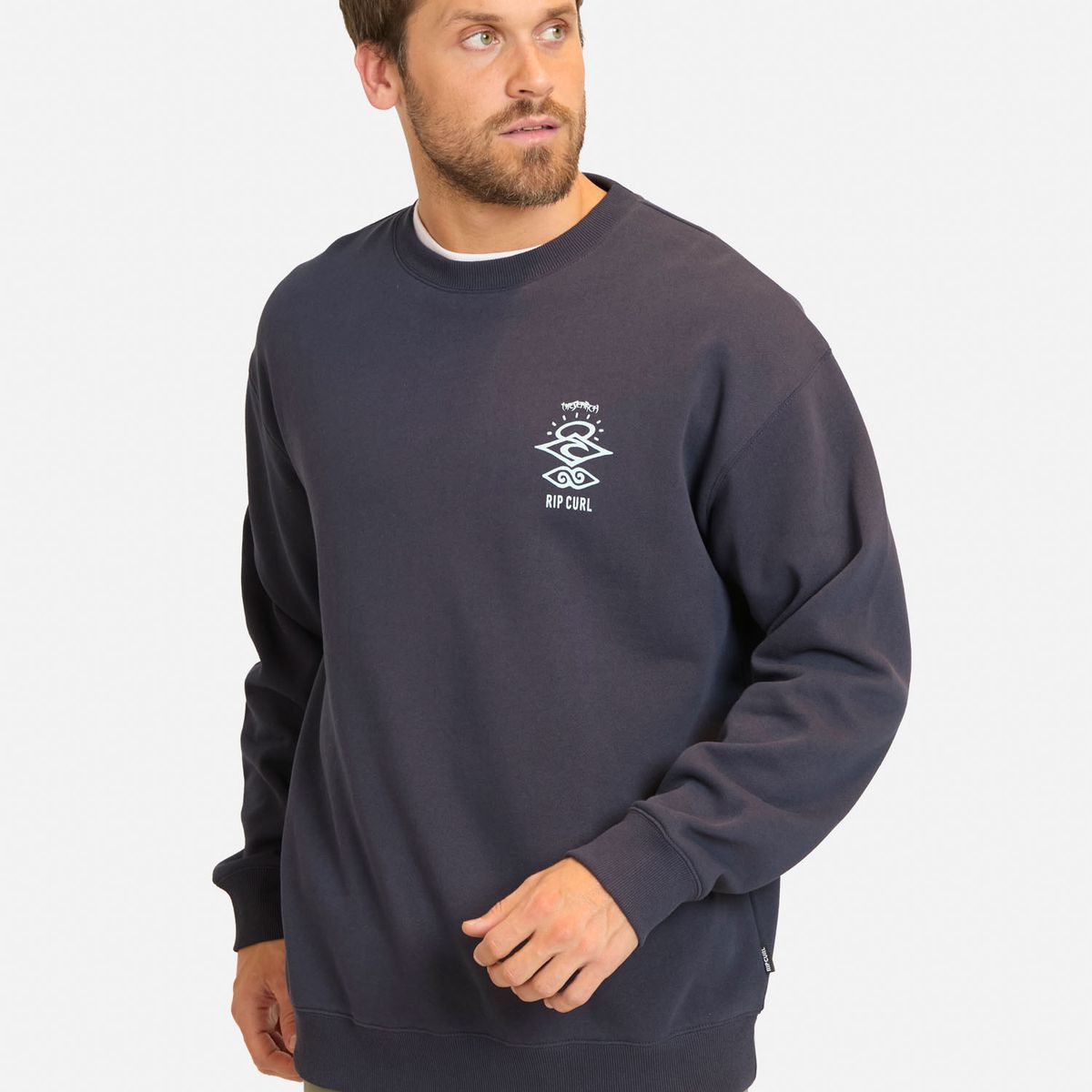 RIP CURL - Poleron CR Search Logo Loose Crew Azul Hombre Rip Curl - Azul