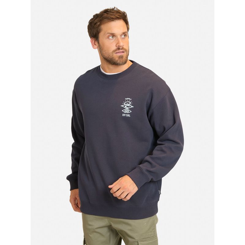 RIP CURL - Poleron CR Search Logo Loose Crew Azul Hombre Rip Curl - Azul