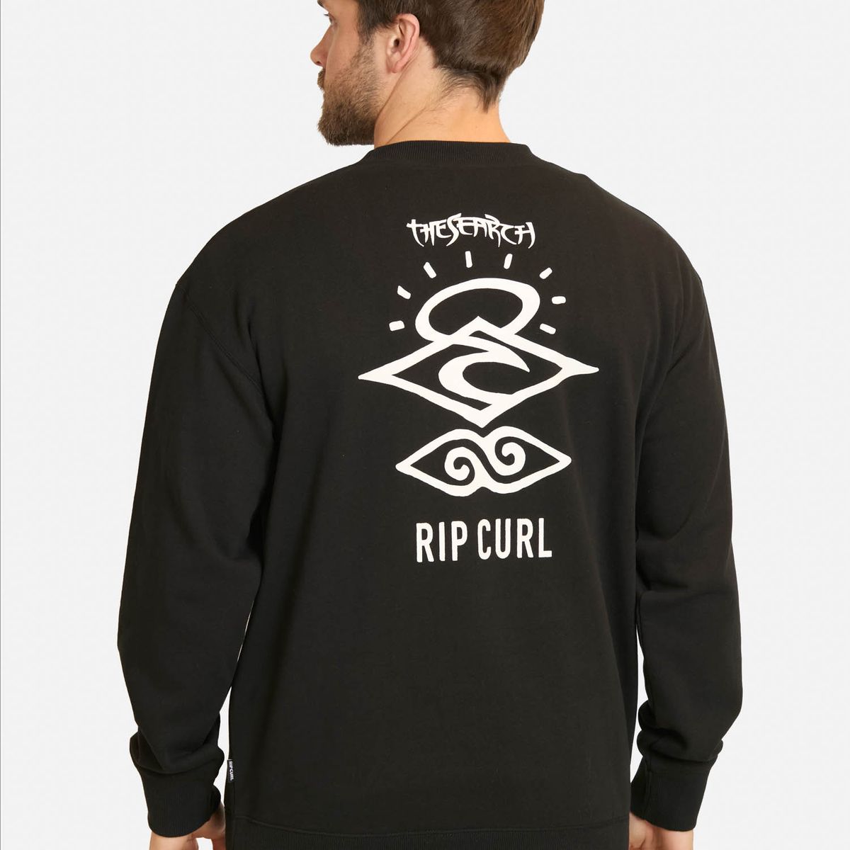 RIP CURL - Poleron CR Search Logo Loose Crew Negro Hombre Rip Curl - Negro
