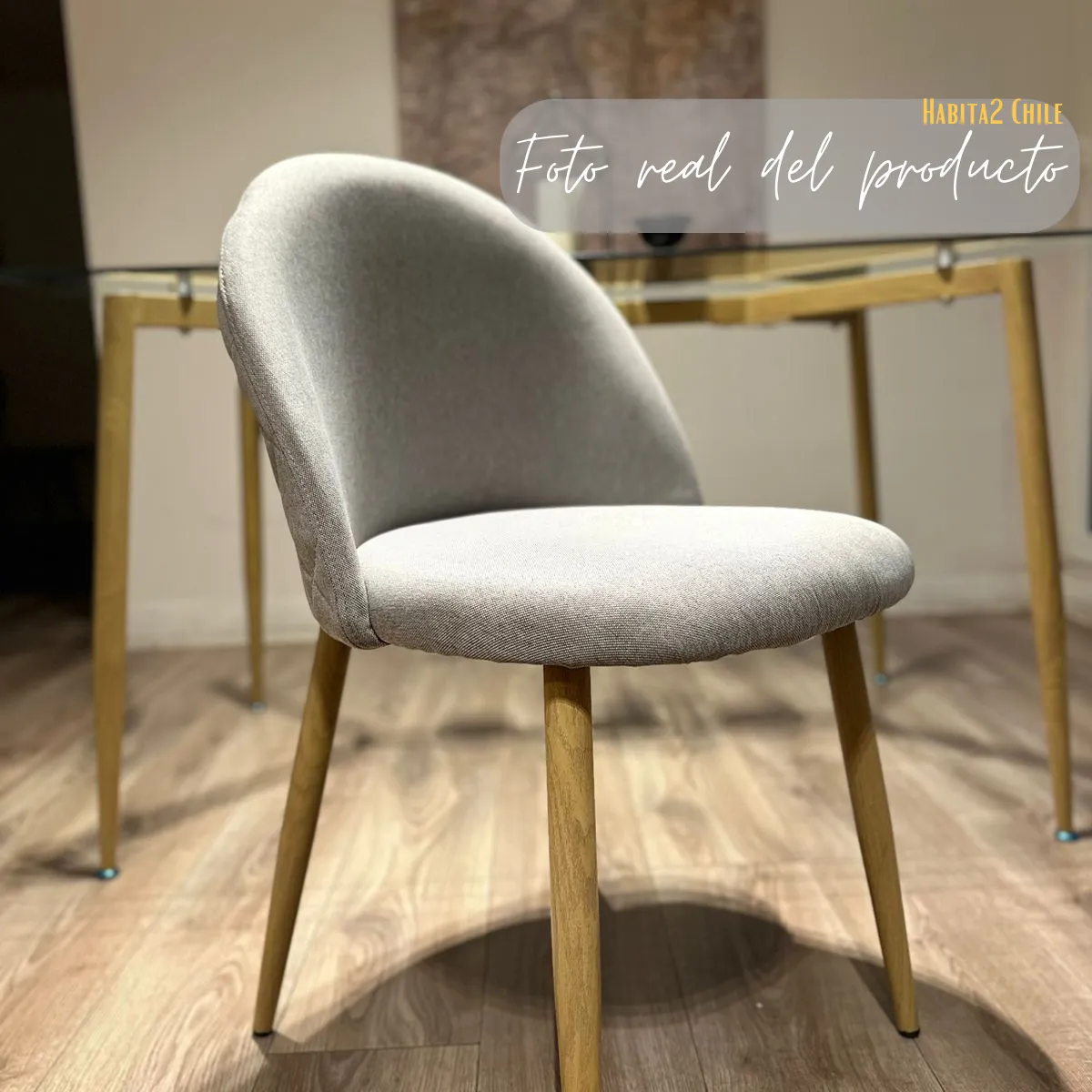 HABITA2 CHILE - COMEDOR  NORDIC REINA 140X90- 6 PUESTO LINO GRIS