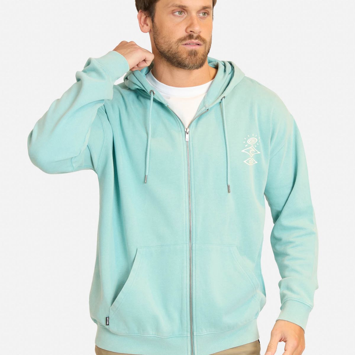 RIP CURL - Poleron FZ Boys Search Logo Celeste Hombre Rip Curl - Celeste