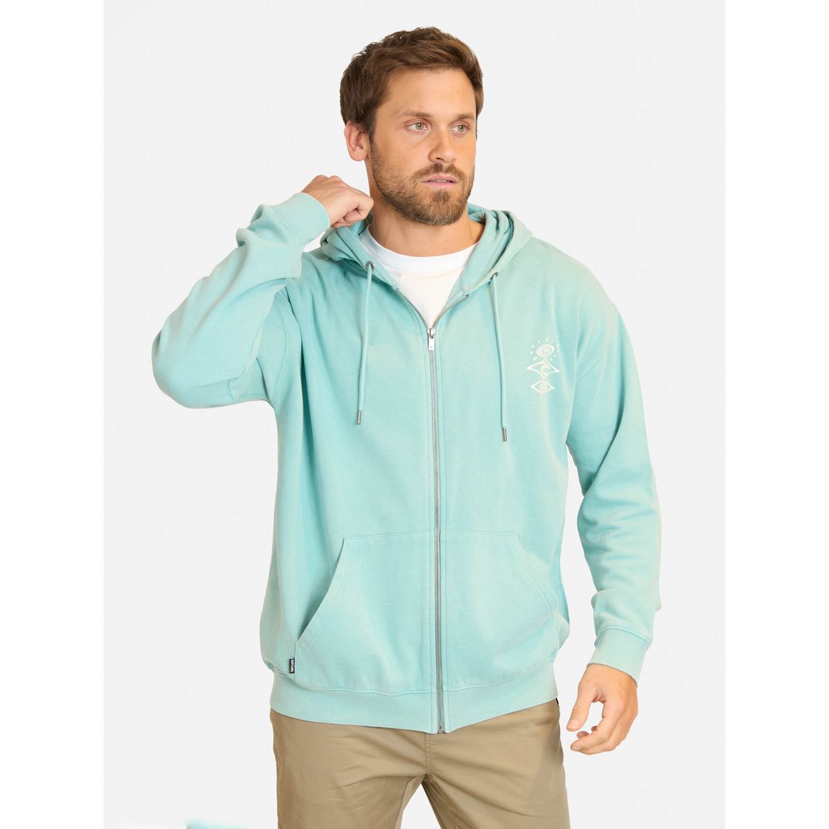 RIP CURL - Poleron FZ Boys Search Logo Celeste Hombre Rip Curl - Celeste