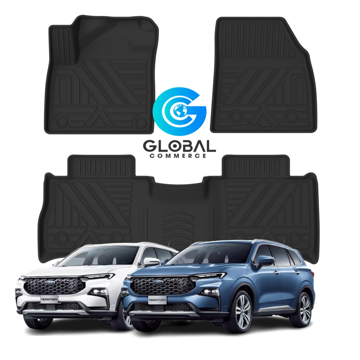 GENERICO - Set Cubre Pisos Calce Perfecto Ford Territory 2024+ - 3 Pzs