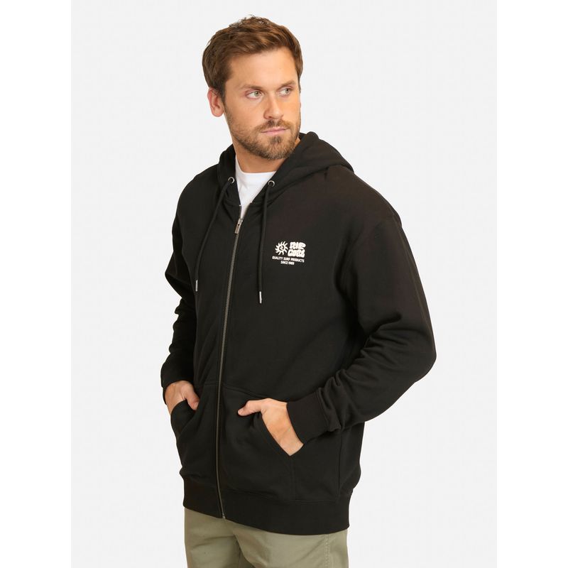 RIP CURL - Poleron FZ Pacific Rinse Glass Off Negro Hombre Rip Curl - Negro