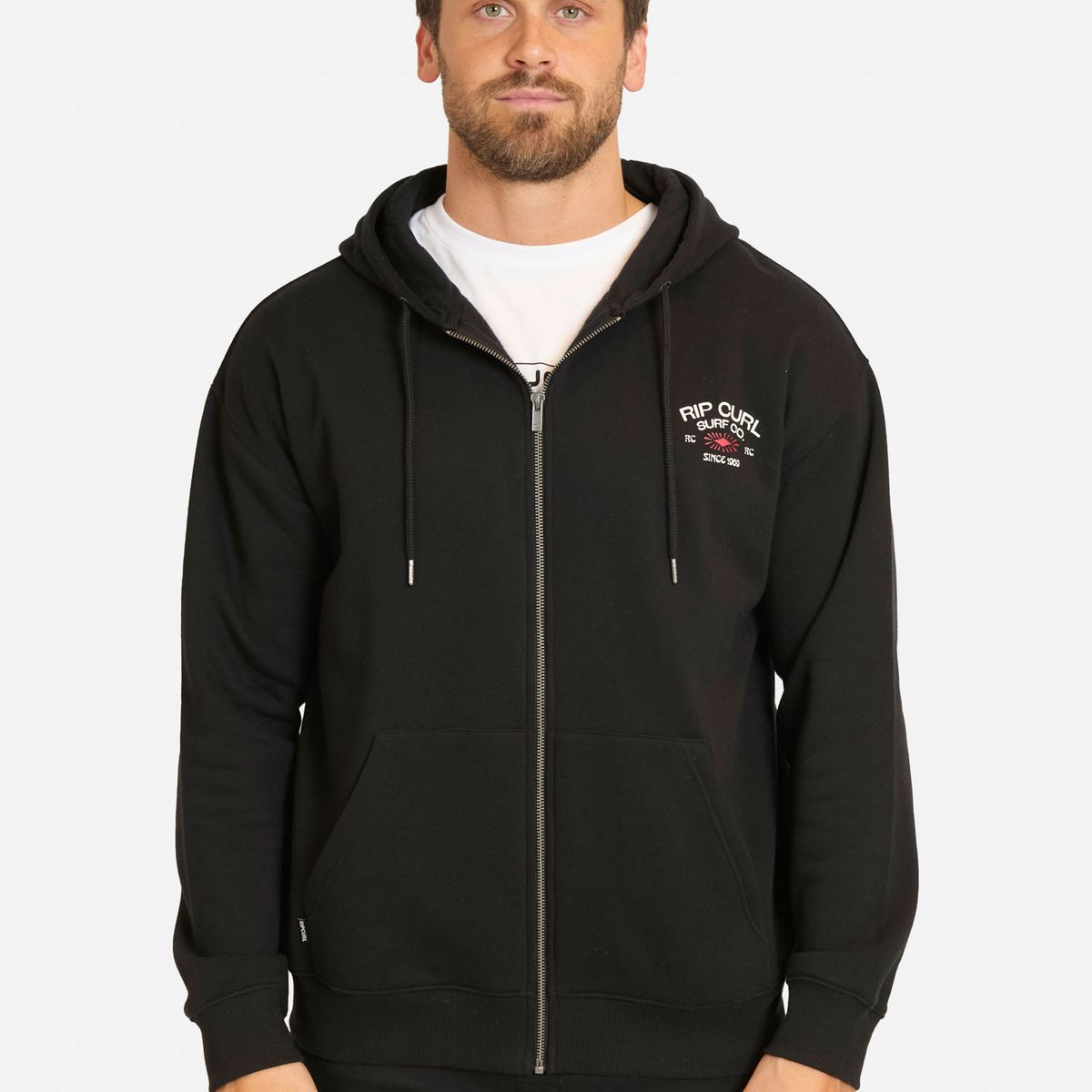 RIP CURL - Poleron FZ Overwave Negro Hombre Rip Curl - Negro