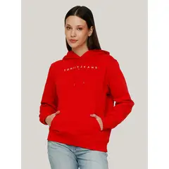 TOMMY HILFIGER - Polerón Hoodie Logo Monotype Rojo Tommy Jeans