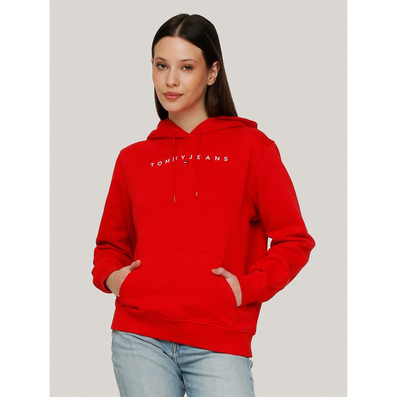 TOMMY HILFIGER - Polerón Hoodie Logo Monotype Rojo Tommy Jeans