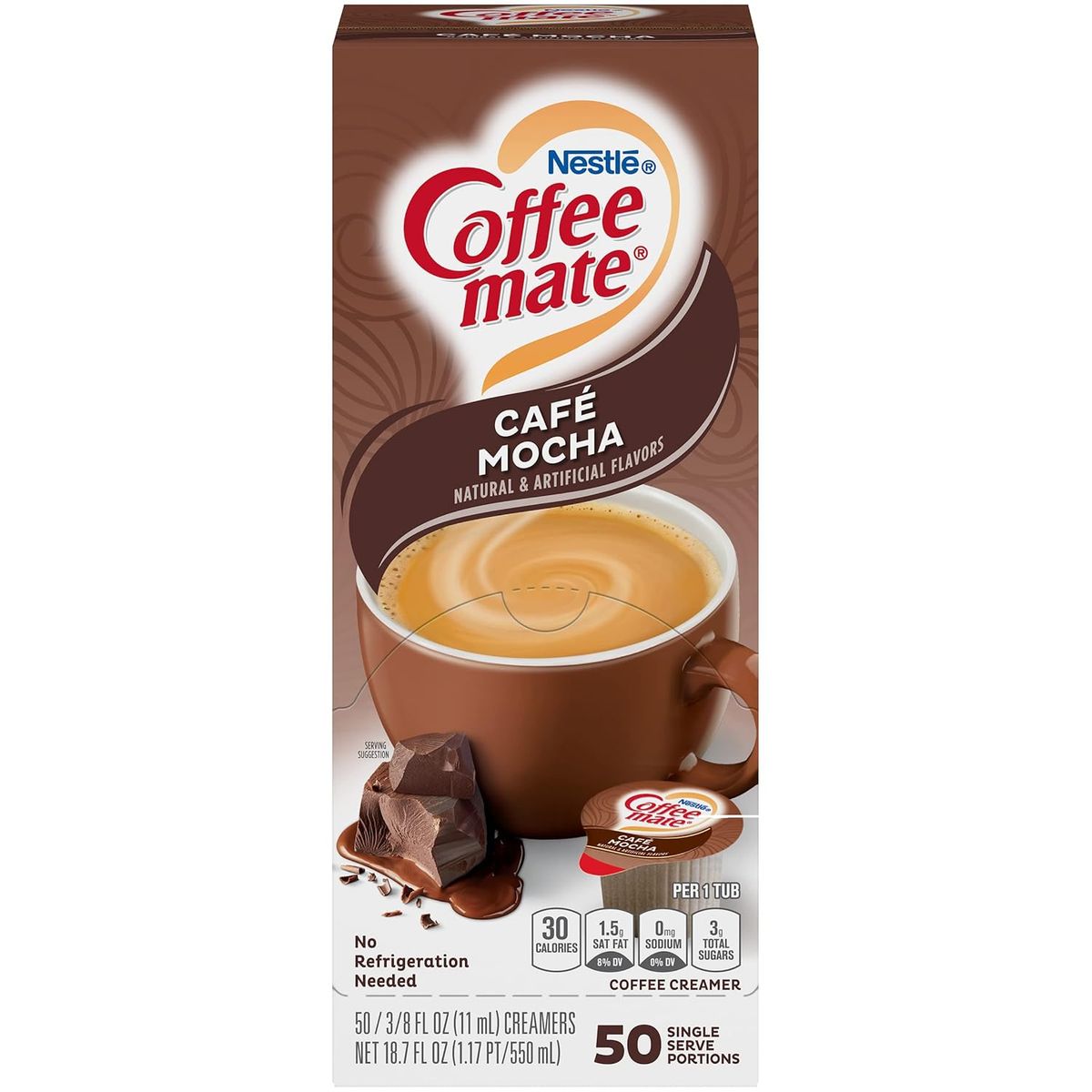 COFFEE MATE - Crema para Café Individual Mocha Coffee-Mate 50 un x 11 ml Kiosclub