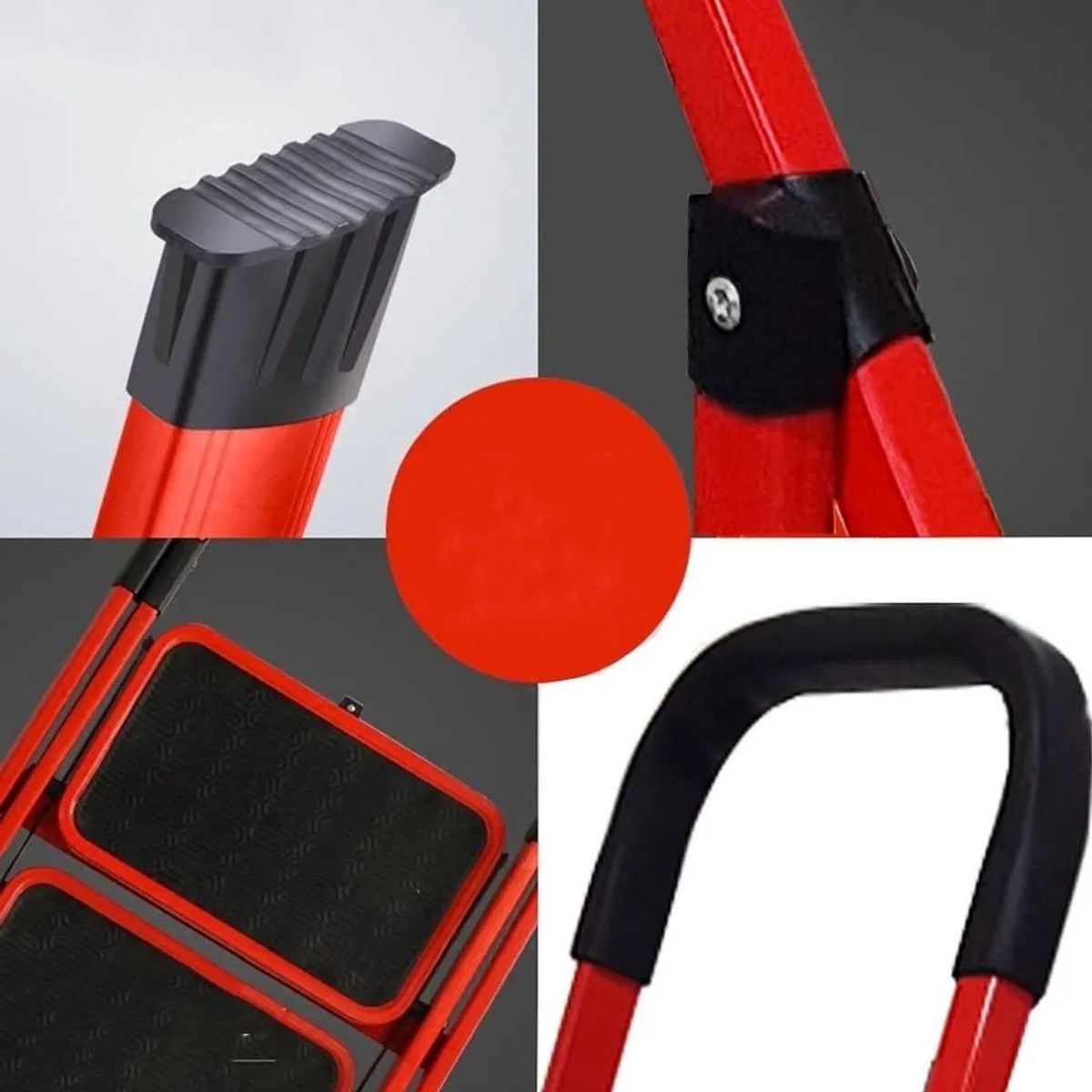 SHOP EHOME BAG - Escalera Plegable Multiuso de  4 Peldaños Roja