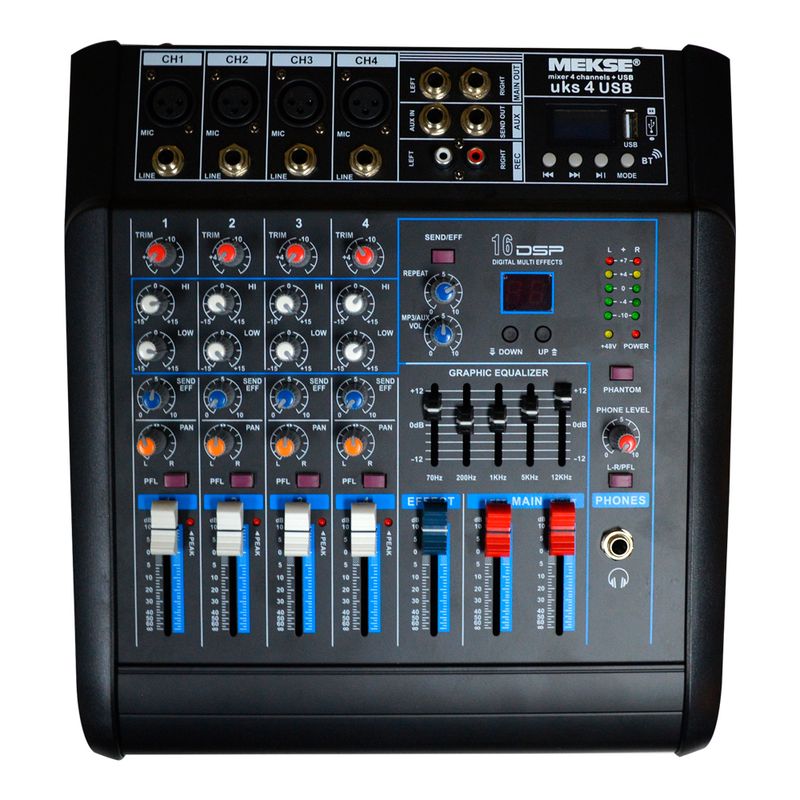 MEKSE - CONSOLA POWER MIXER 4CH BLUETOOTH UKS-4USB MEKSE
