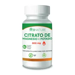 B NATURE - Citrato de Magnesio y Potasio 800mg 90 Cápsulas