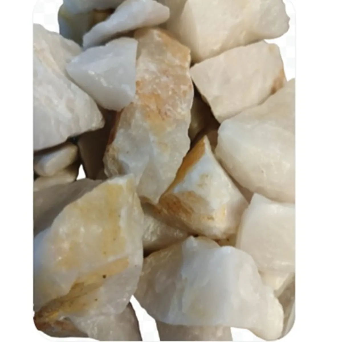 GENERICO - Piedra Cuarzo Decorativo Blanco Tamaño Nuez Saco 20 Kg