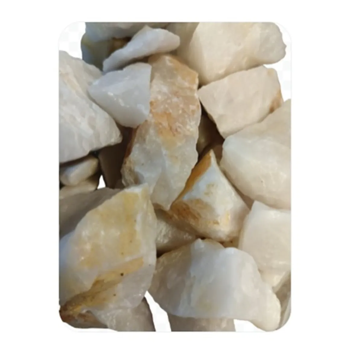 GENERICO - Piedra Cuarzo Decorativo Blanco Tamaño Nuez Saco 20 Kg