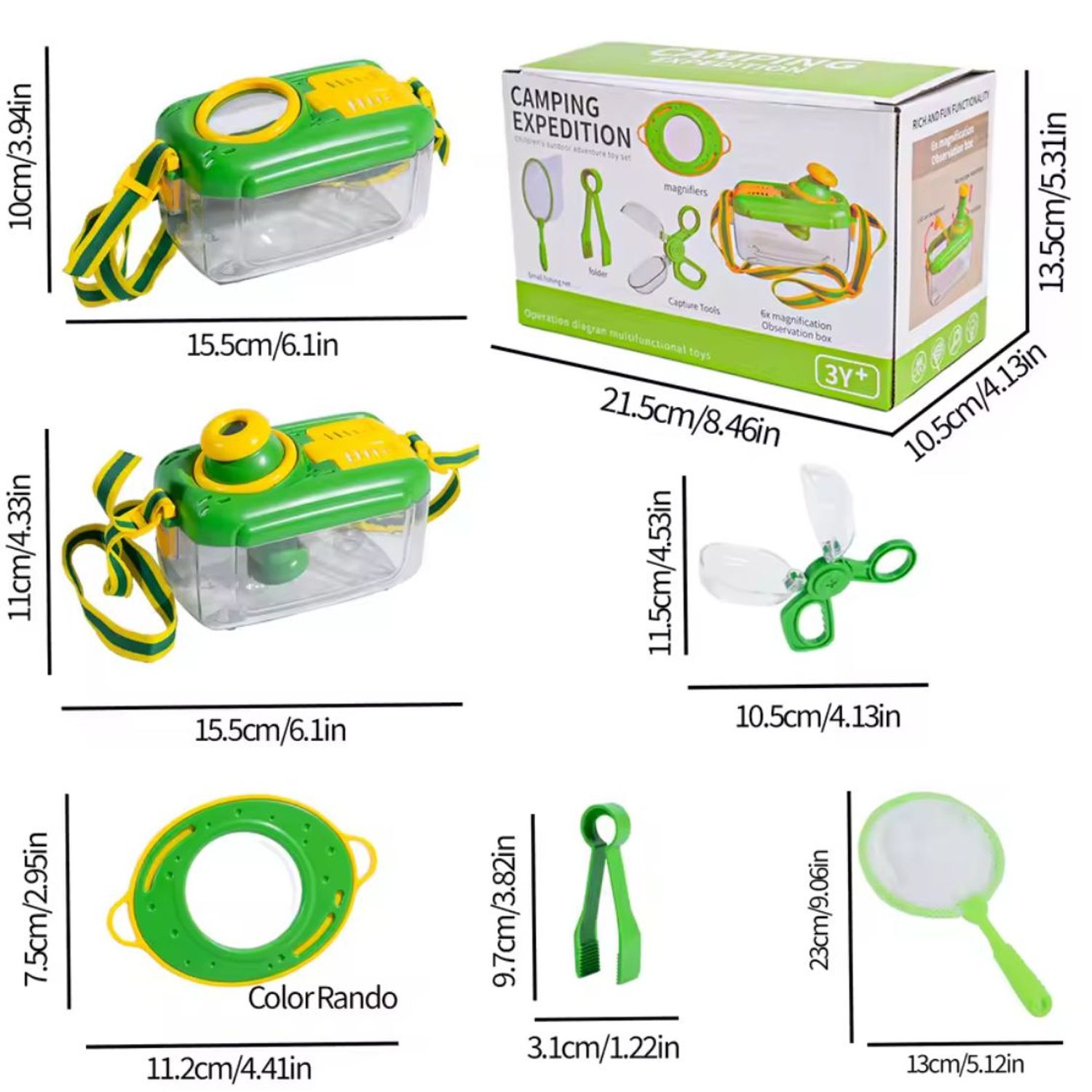 Set De 2 Cubos Observadores De Insectos Con Pinzas – Kit De Exploración Al Aire Libre Para Niños, Barril De Lupa Para Coleccionar Bichos Y Hojas