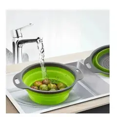 GENERICO - Colador Plegable Silicona 24cm Verduras Frutas