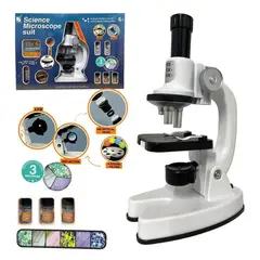 GENERICO - Microscopio Escolar Didáctico 1200x Blanco con Accesorios