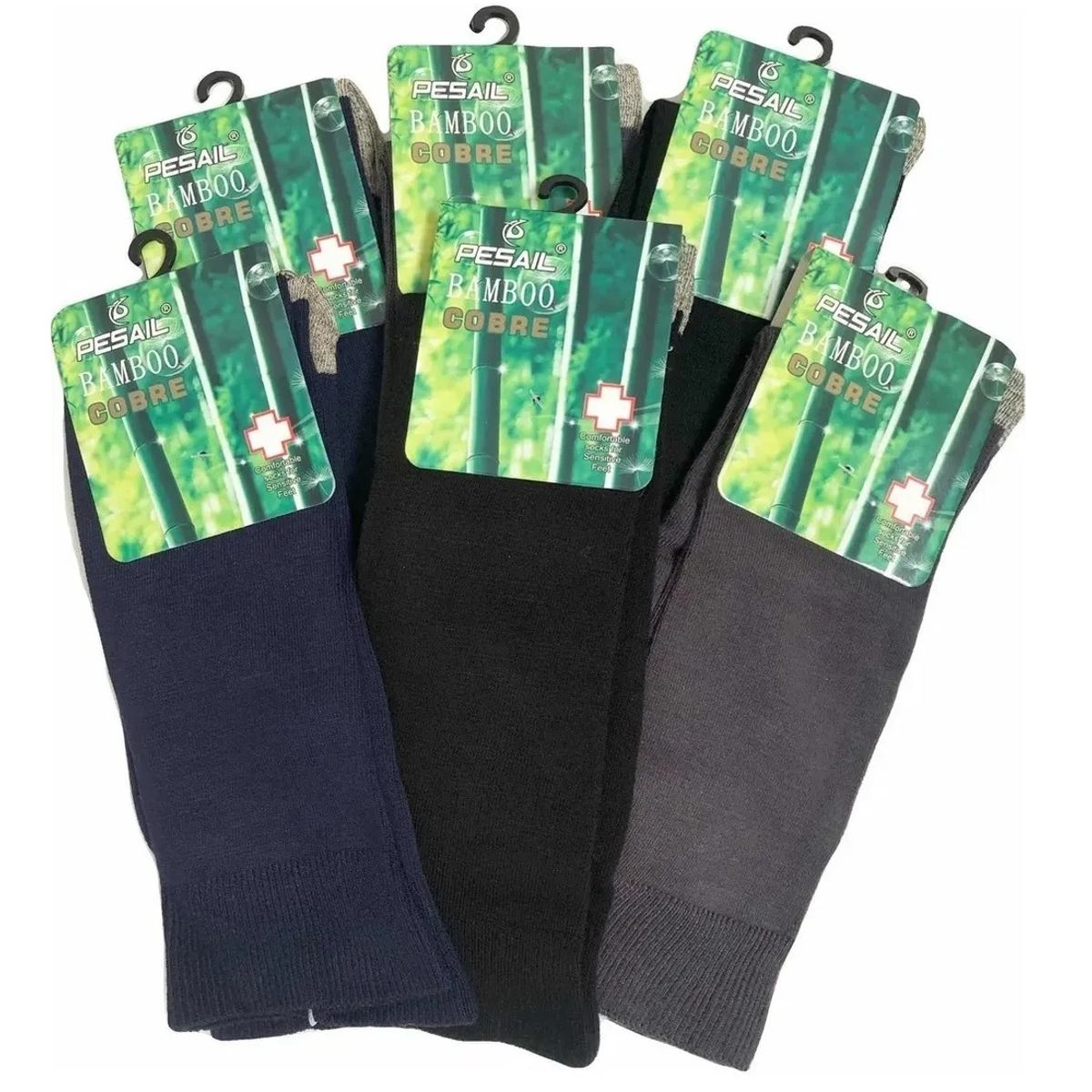 GARSIL - X6 Calcetines De Vestir Con Fibra De Bambu y Cobre Para Hombre