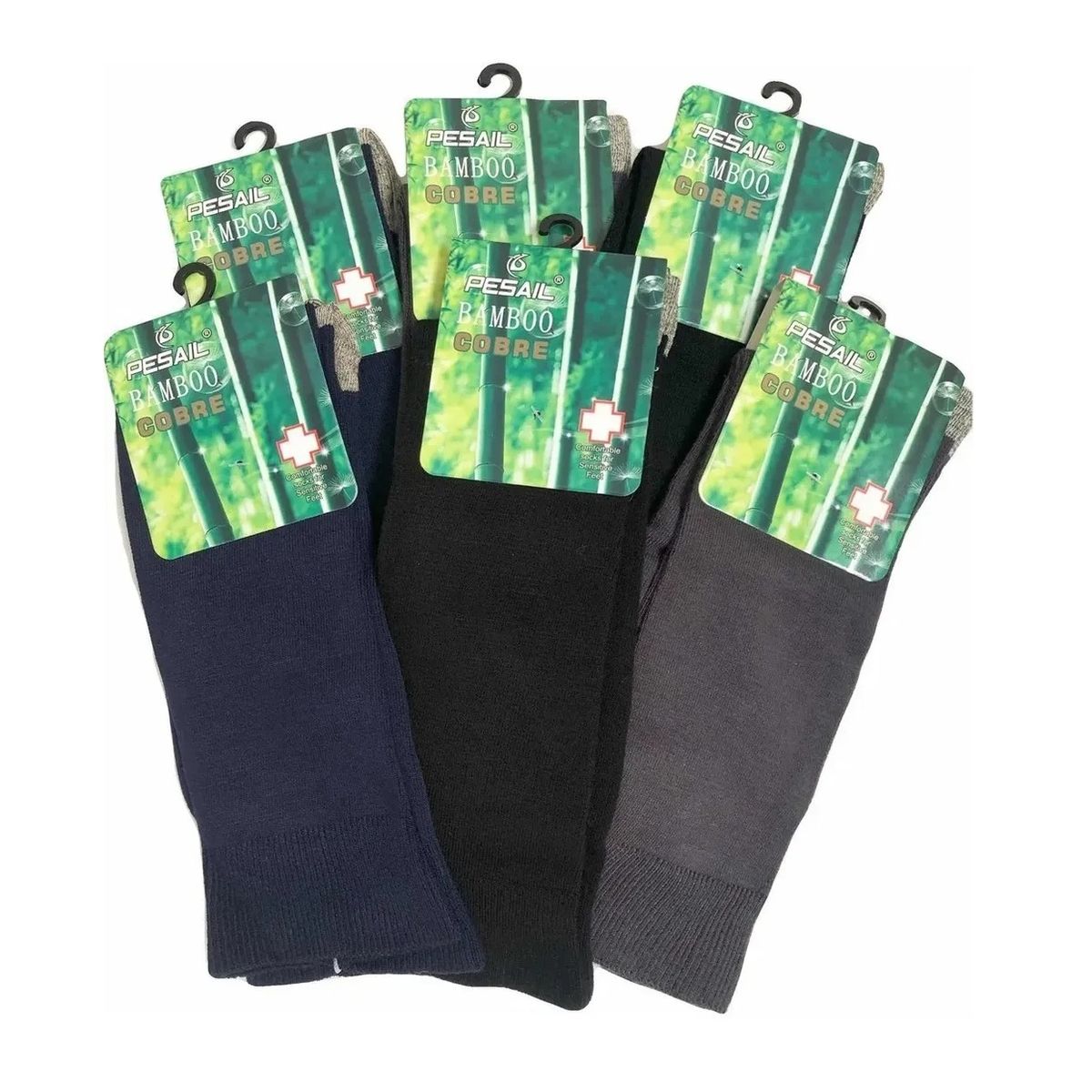 GARSIL - X6 Calcetines De Vestir Con Fibra De Bambu y Cobre Para Hombre