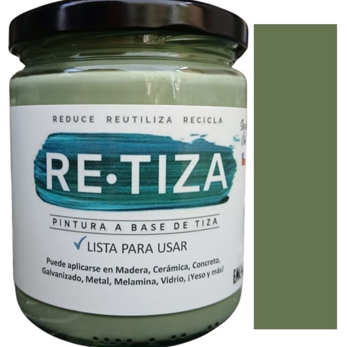 RETIZA - TE VERDE 500 Grs. Pintura Tizada/Vintage base agua mate