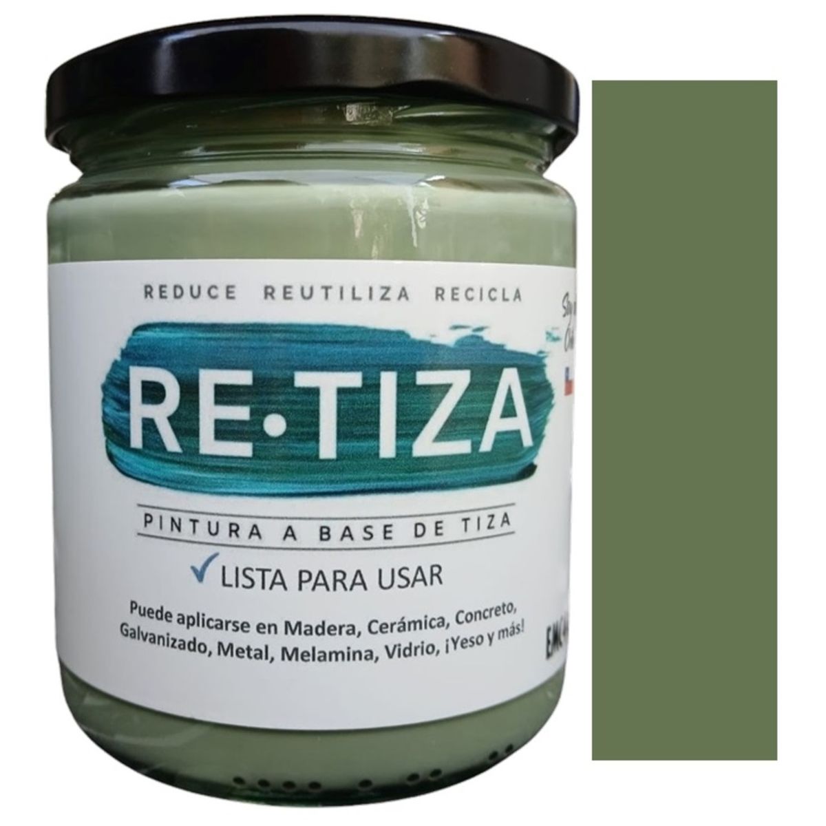RETIZA - TE VERDE 500 Grs. Pintura Tizada/Vintage base agua mate
