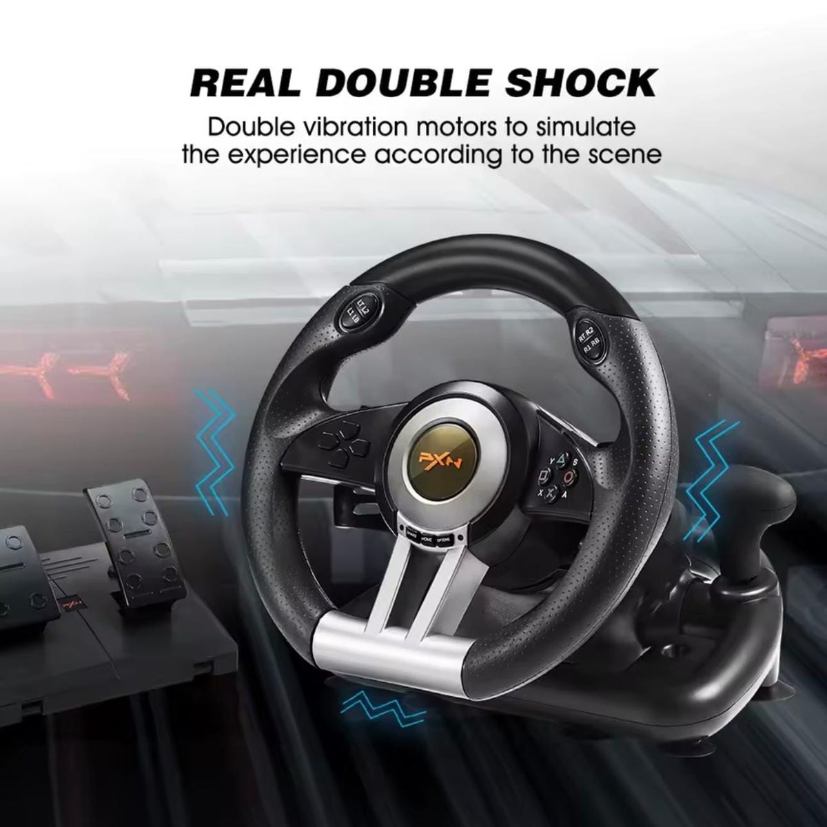 GENERICO - Volante simulador de carreras PS4 XBOX ONE PC Switch