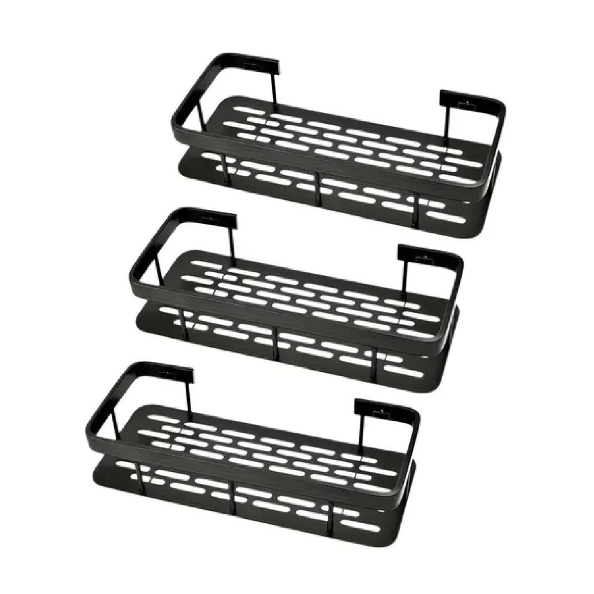 PASTELERIUSCL - X3 Organizador Ducha Negro Repisa Para Ducha 09h Accesorio Para Baño Organizador Baño Organizador