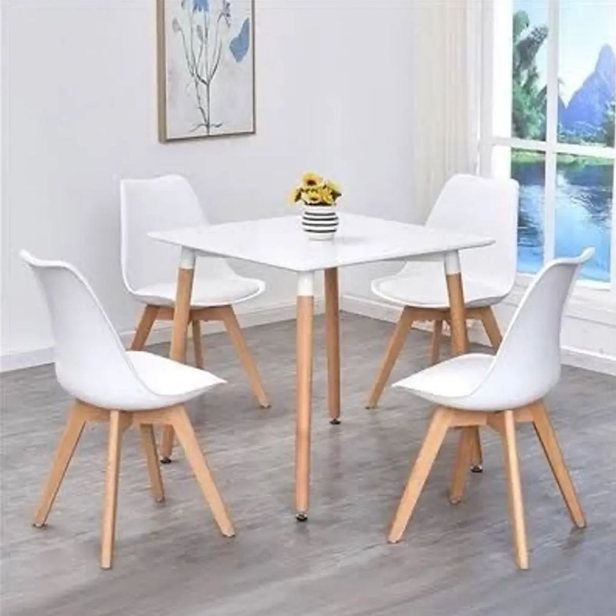 HABITA2 CHILE - COMEDOR TULIP CUADRADO BLANCO 80X80 - 4 PUESTO BLANCO…