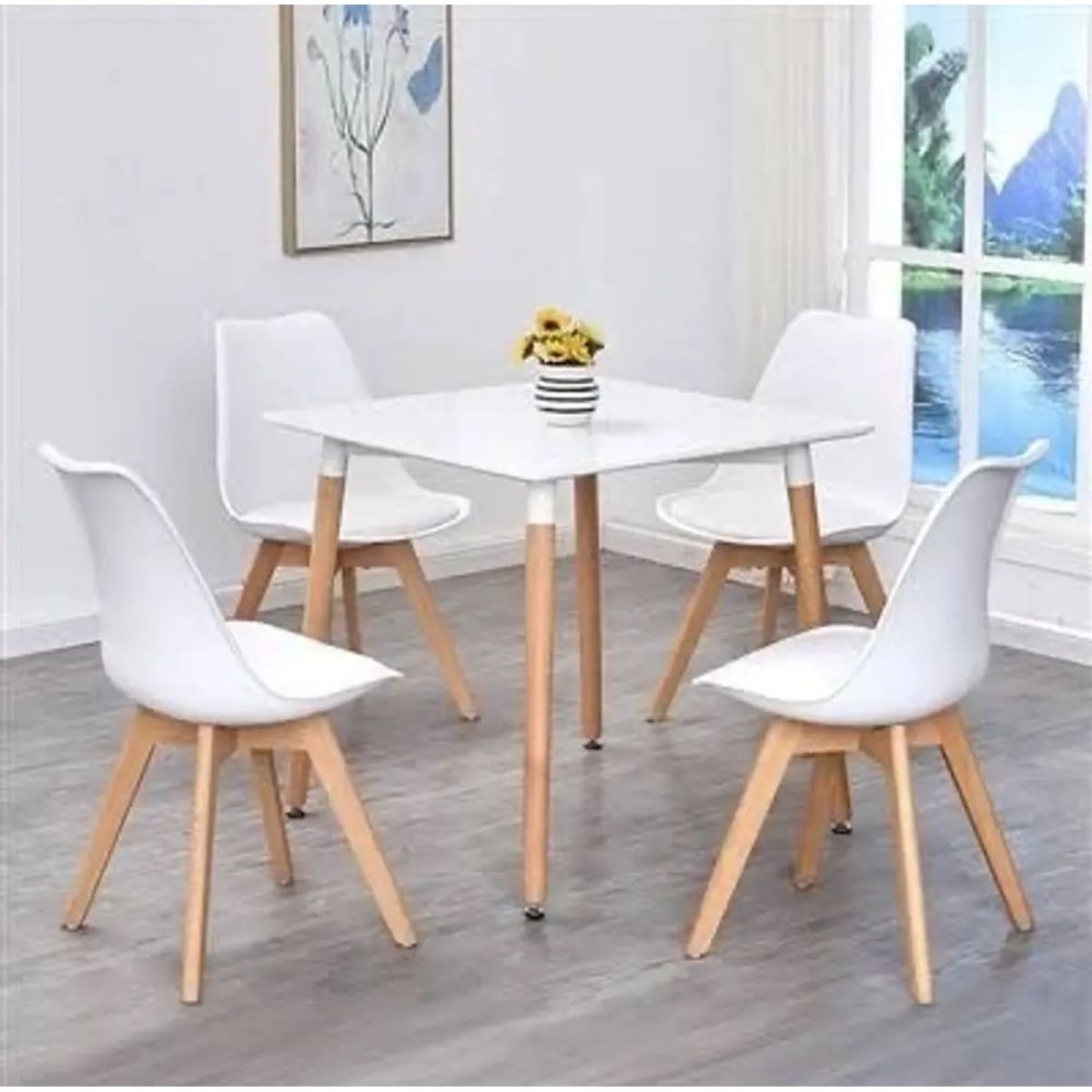 HABITA2 CHILE - COMEDOR TULIP CUADRADO BLANCO 80X80 - 4 PUESTO BLANCO…