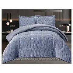 COMPRAPO - Cobertor Plumón Espigas con Chiporro Invierno 2 Plazas Gris