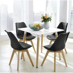 HABITA2 CHILE - COMEDOR TULIP CUADRADO NEGRO 80X80 - 4 PUESTO BLANCO